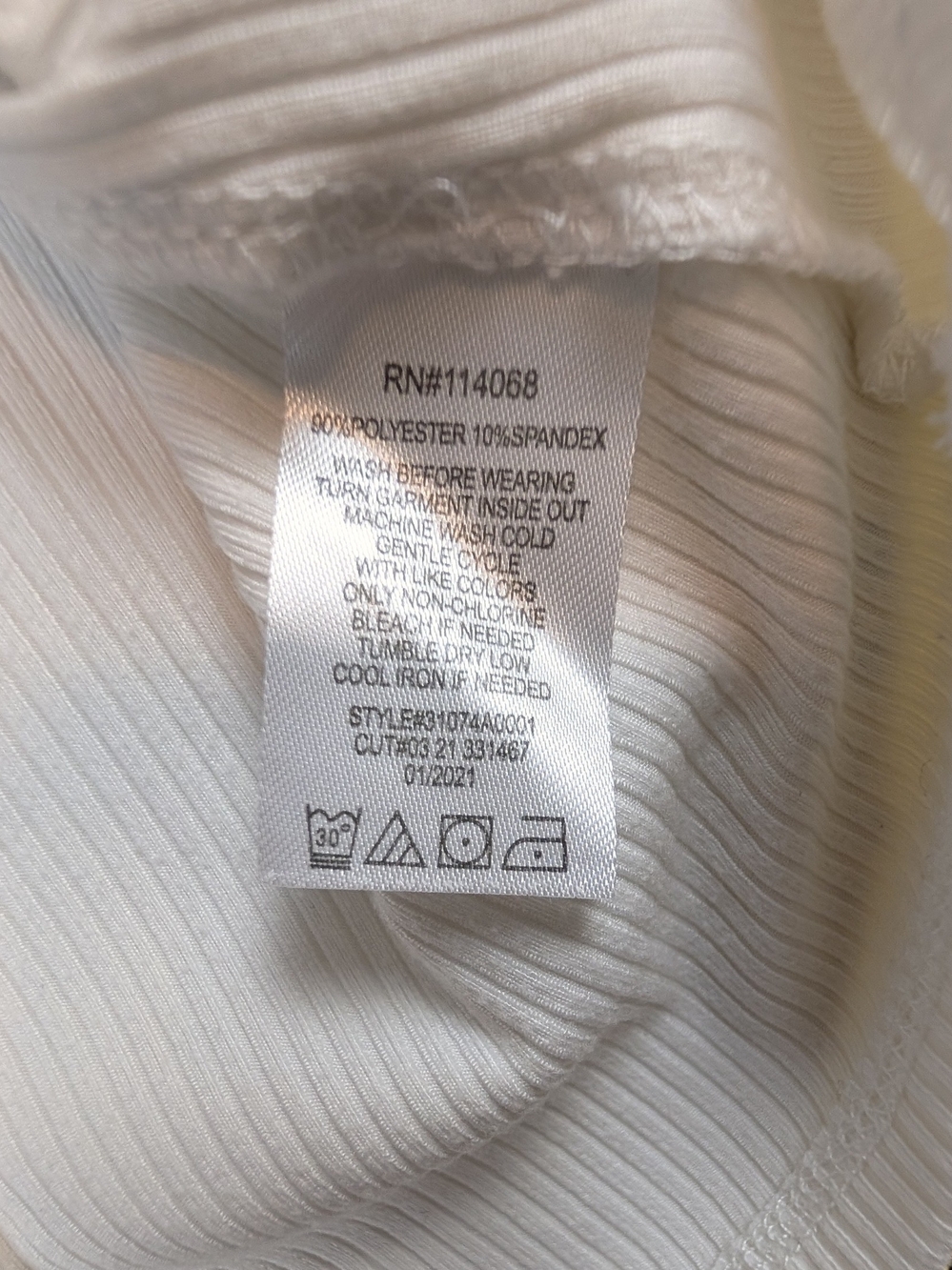 Girls' White Ribbed Button-Front Tank Top - Picture 2 of 5